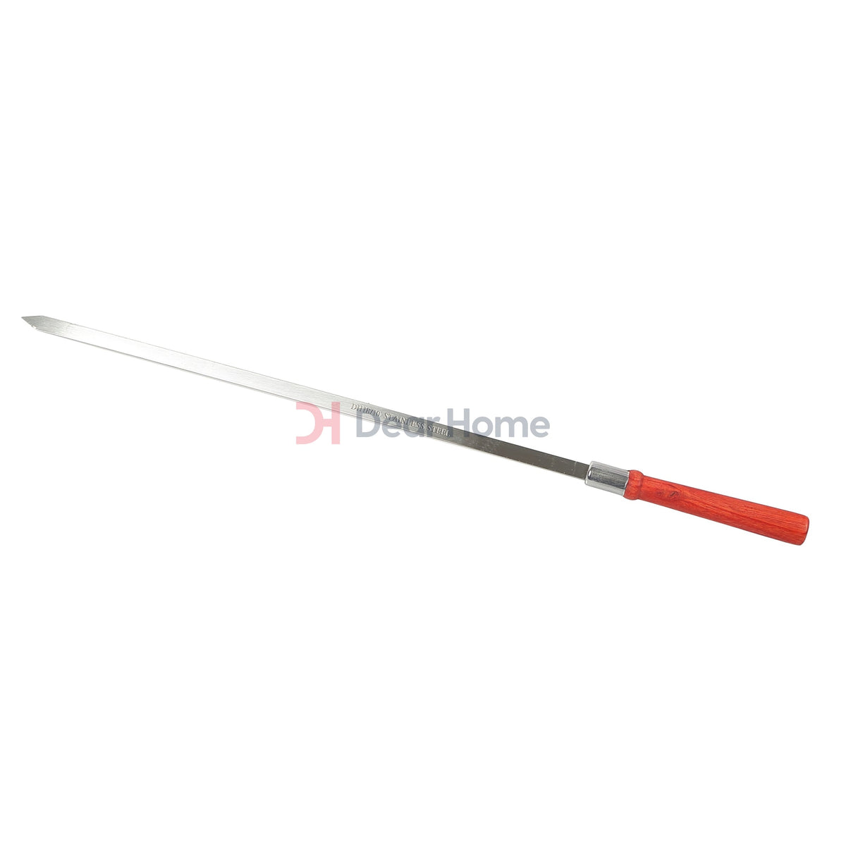 Stainless Flat Bbq Skewers + Wood Handle