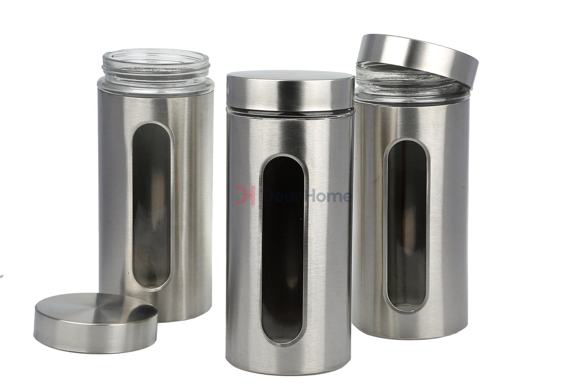 Stainless Large 3Pcs Jars Set