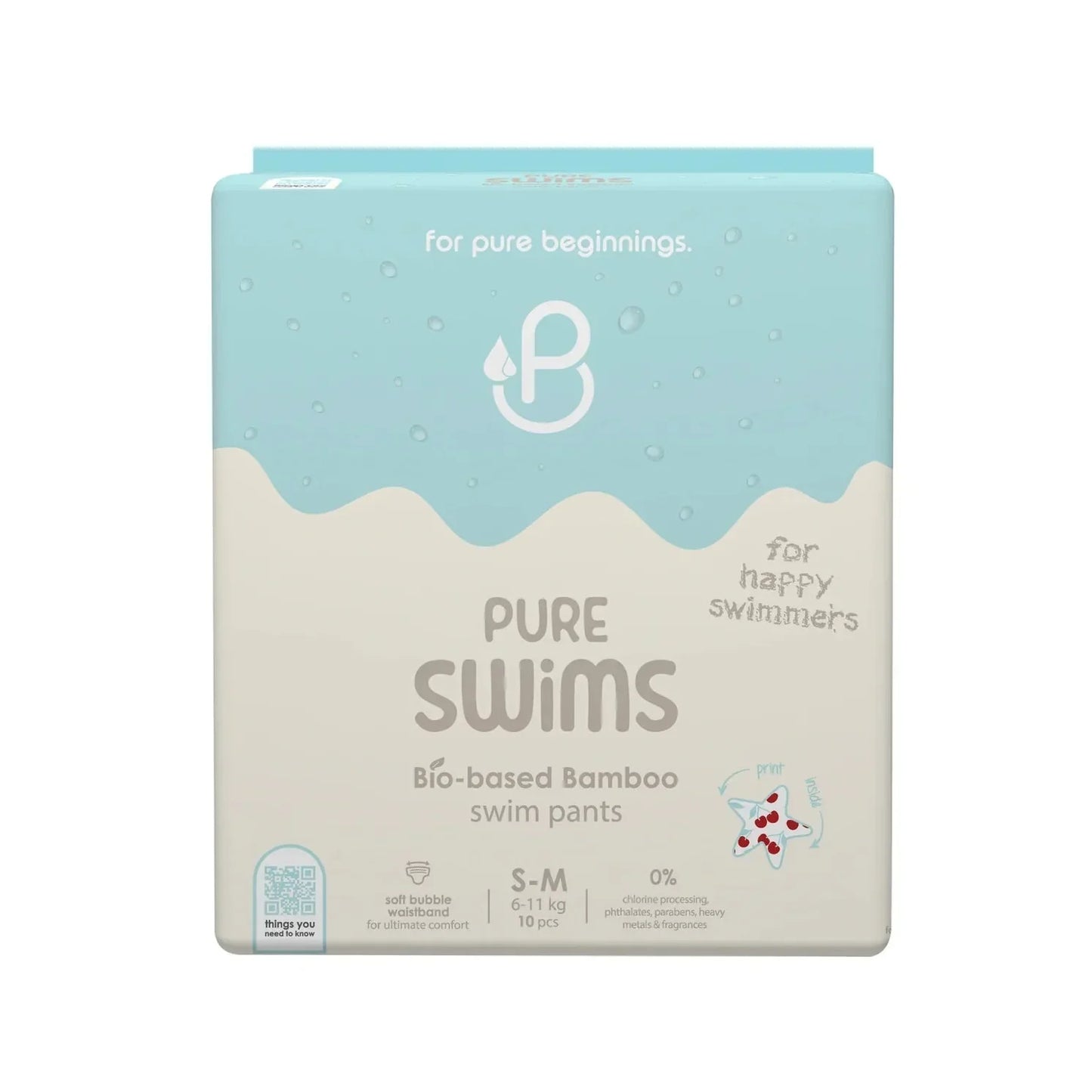 Pureborn - Bamboo Baby Swim Pants - Soft ,Breathable & Skin Safe - Swim Diapers