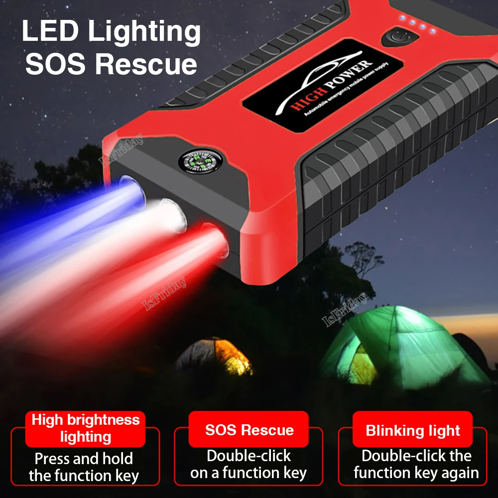 Portable Car Jump Starter Power Bank, Battery Booster Charger, Starting Device, Auto Emergency, Lighting Start-up, 12V - Medaid International