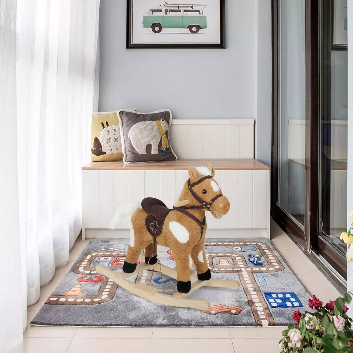 WOLTU Rocking Horse Rocking Animal Baby Toy with Animal Sounds and Handles