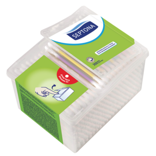 Septona 300 Cotton Buds In Plastic Pop-Up Box - Medaid International