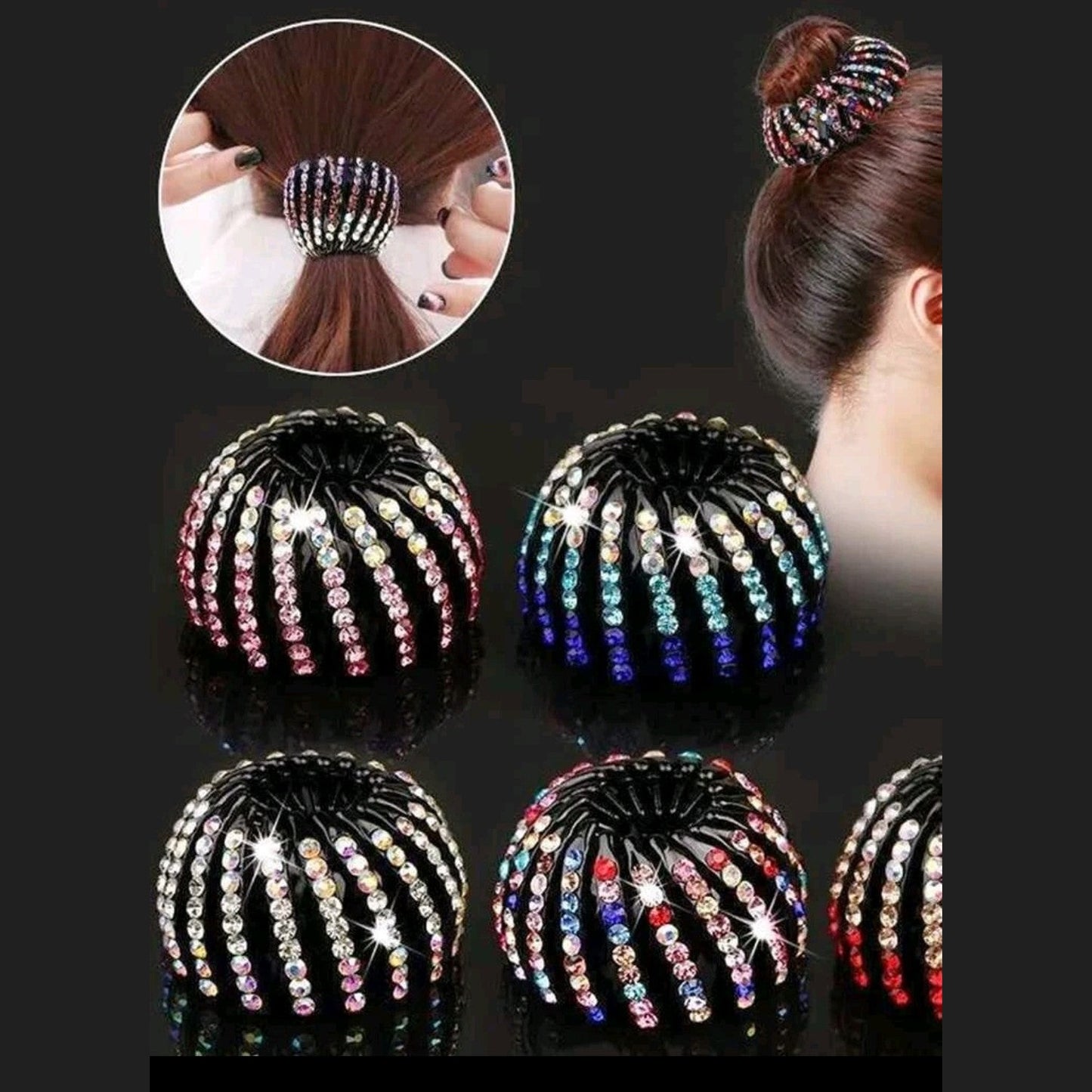Hair Tie Rhinestone Decor