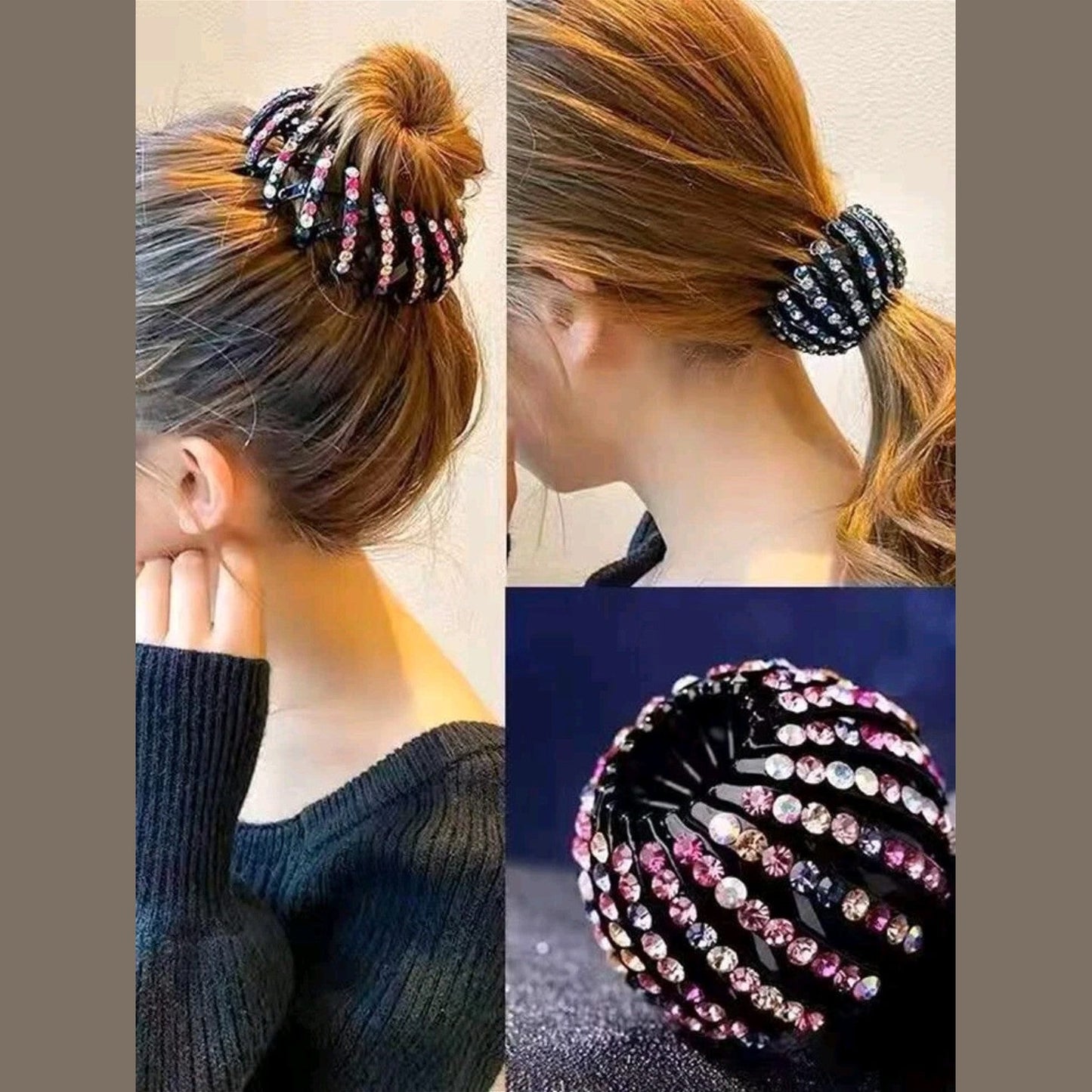 Hair Tie Rhinestone Decor