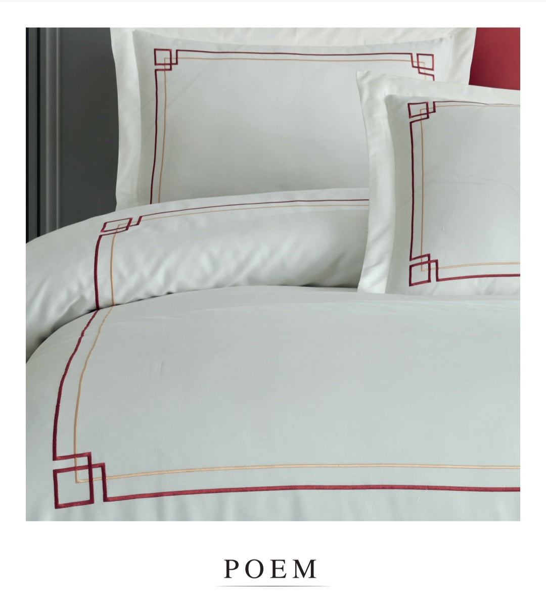Poem Krem - Cotton Satin Embroidered Duvet Cover Set Double