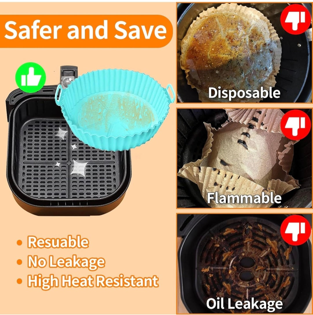 AIR FRYER SILICONE LINER PAD 20CM   X380 - MIX COLOR