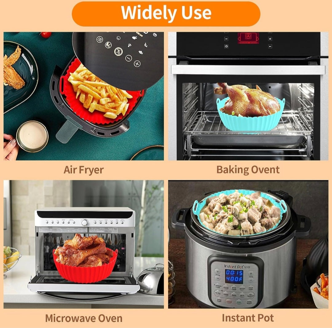 AIR FRYER SILICONE LINER PAD 20CM   X380 - MIX COLOR