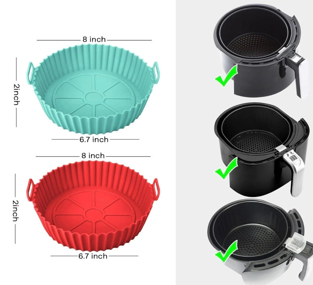AIR FRYER SILICONE LINER PAD 20CM   X380 - MIX COLOR