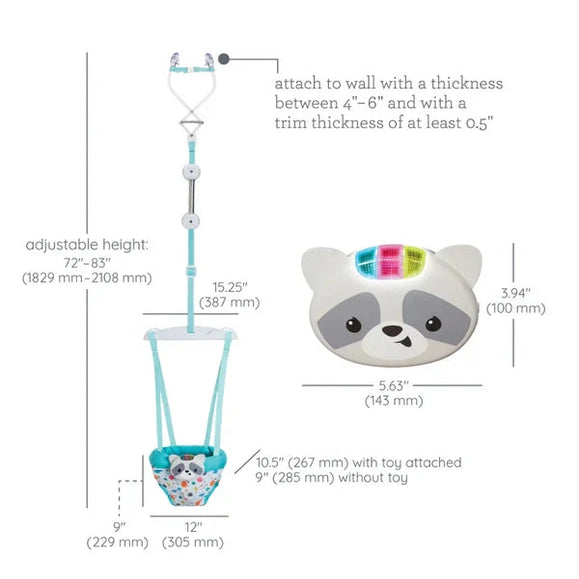 Infantino - 2in1 Music&Lights Doorway - Jumper Raccoon