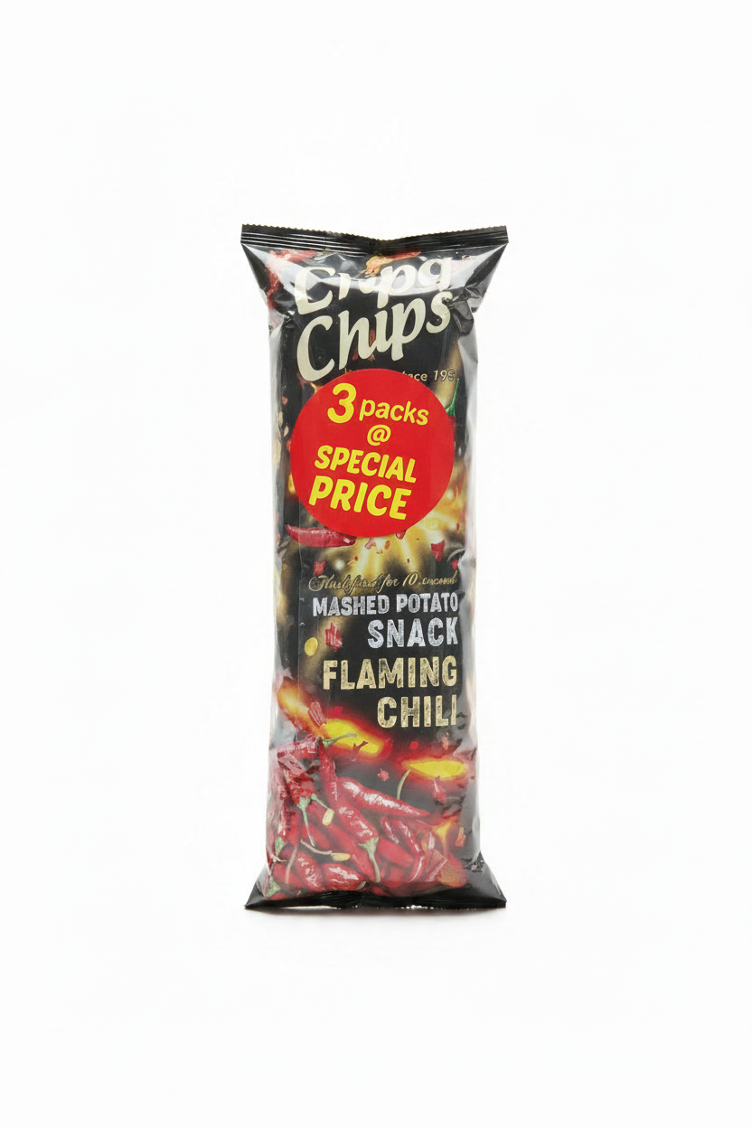 Long Chips Mashed Potato Snack Flaming Chili 75g 3Packs Special Price | Long Chips In Lebanon
