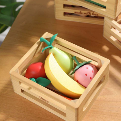 Classic World Wooden Crate with Fruit