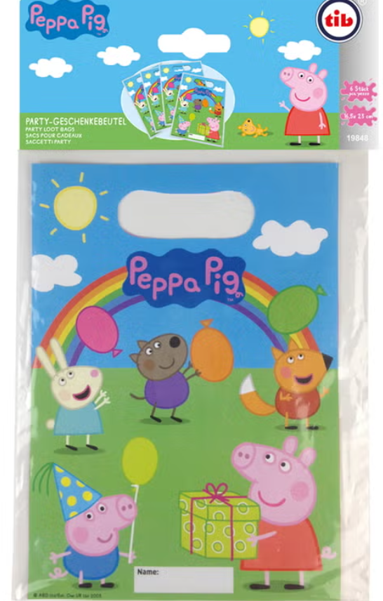 Tib  Peppa Pig 6 pc 16.5x23cm Gift Bags | Tib  in Lebanon