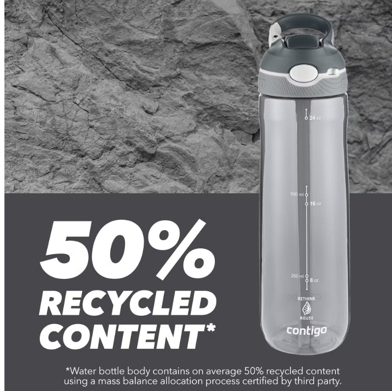 Contigo Ashland AUTOSPOUT Water Bottle Tritan Renew, 720 ml (smoke)