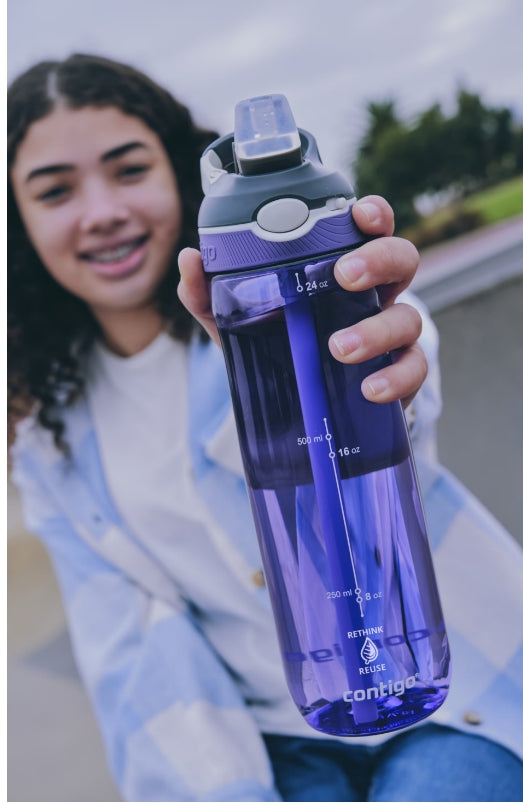 Contigo Ashland AUTOSPOUT Water Bottle Tritan Renew, 720 ml (Grapevine)