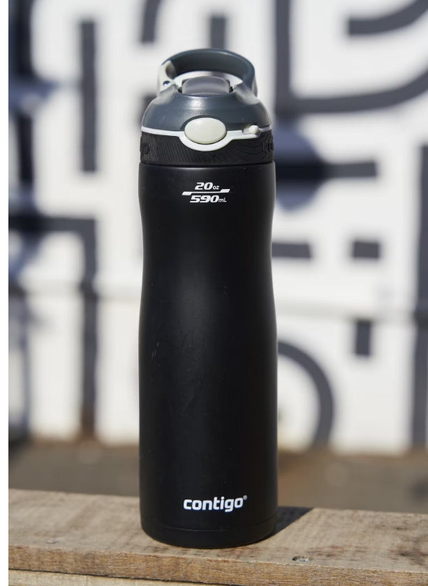 Contigo Ashland Chill AUTOSPOUT Vacuum-Insulated Water Bottle, 590 ml (Matt Black)