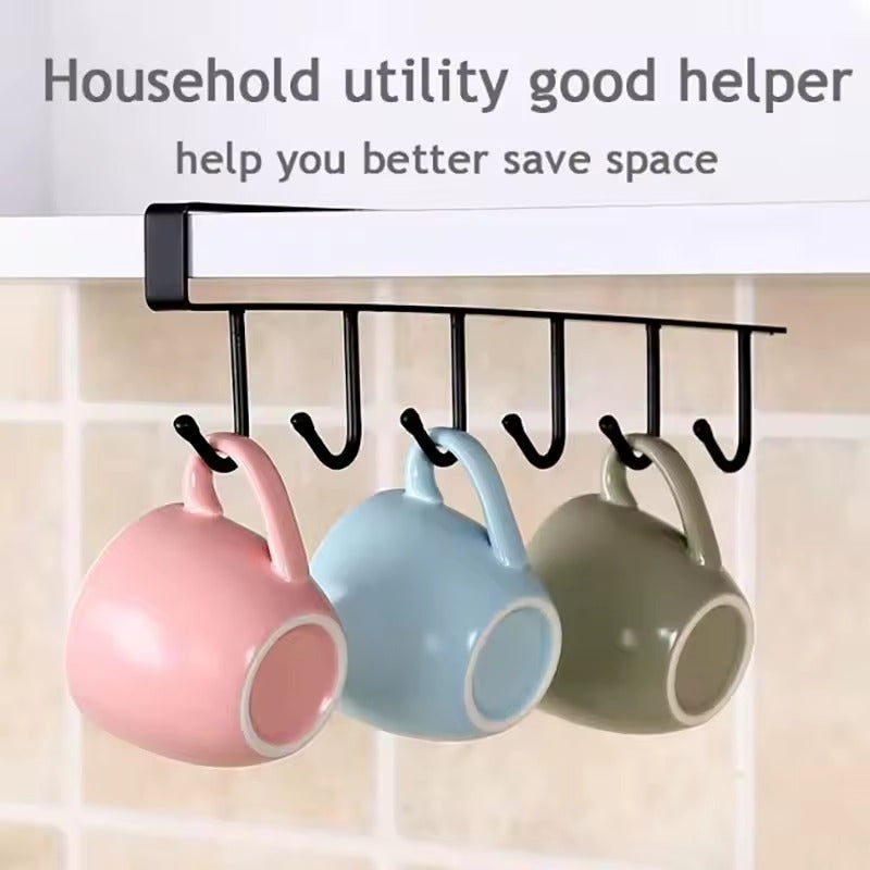 Stainless Steel 6-Hook Organizer