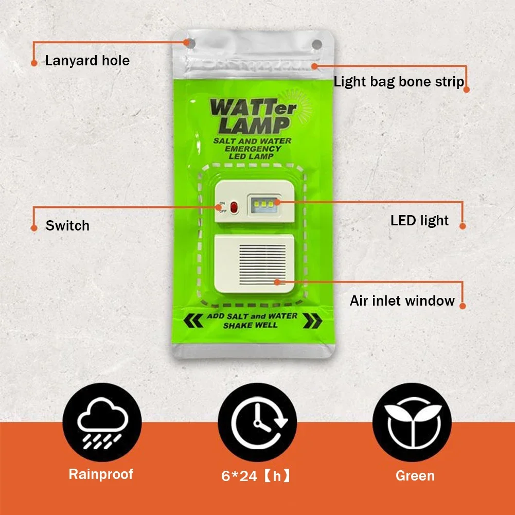 Portable Salt Water LED Lamp for Camping, Hiking & Emergencies. - Medaid International