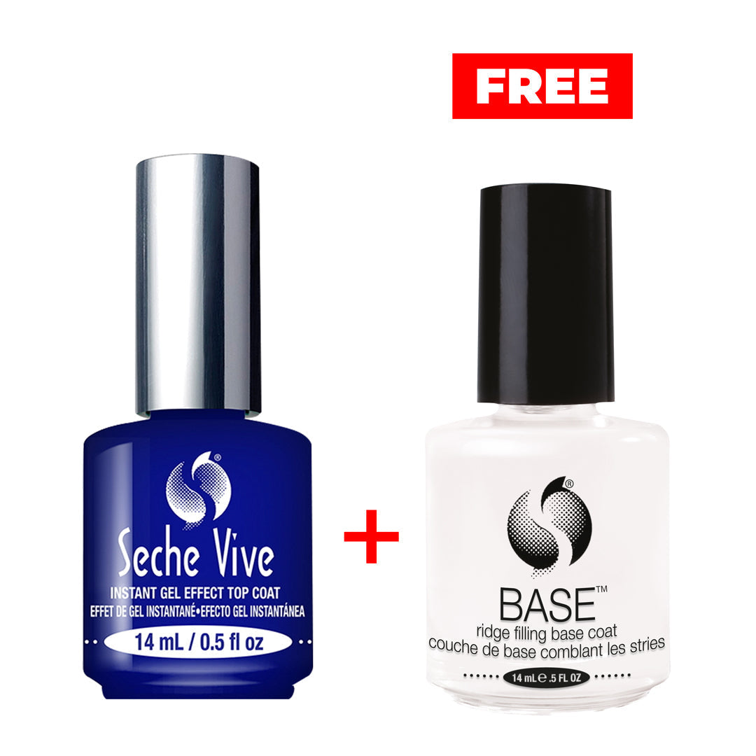 Buy Seche Vive Top Coat 0.5Oz Get Seche Base Ridge Filler 0.5Oz  For Free - Medaid