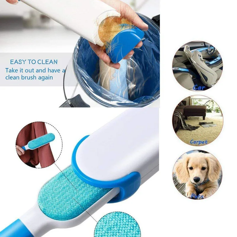 Pet Hair Remover Brush for Dogs and Cats with Efficient Double-Sided Self Cleaning Base, Animal Hair Removal Tool - Medaid International