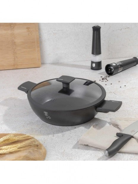 Shallow pot with lid, Anthracite