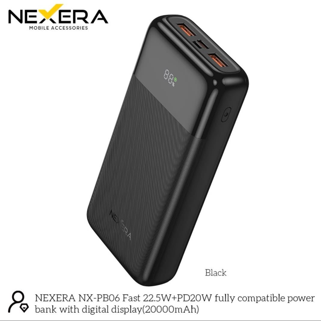 Nexera Powerbank 20000MAH 22.5W FASTCHARGE NX-PB06