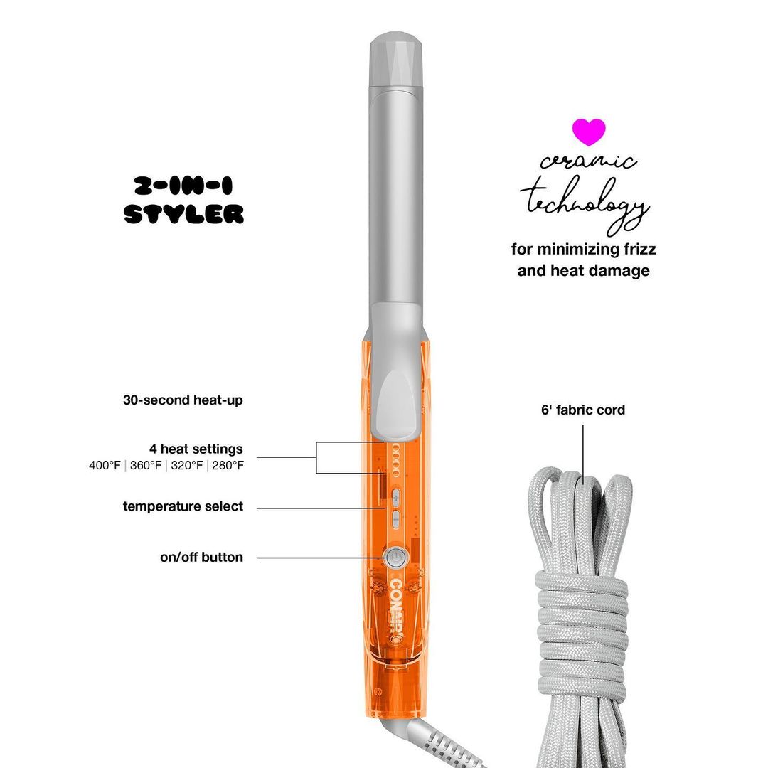 Conair Aprichottie 2 in 1 Hair Styler 400 F High Heat