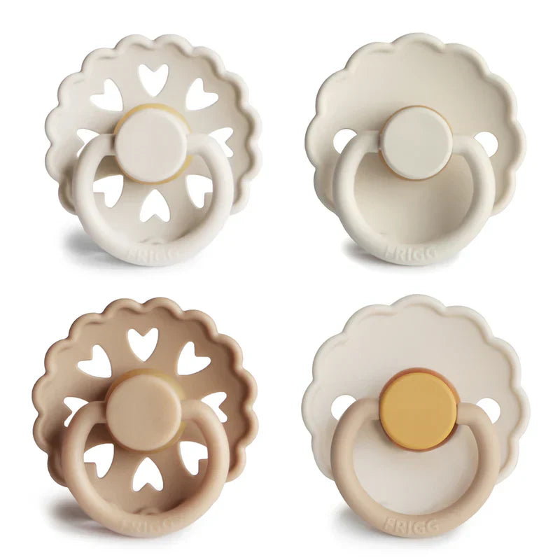FRIGG Round Silicone Pacifier 0-6M 4-Pack Snowflake Dream