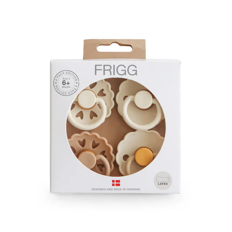 FRIGG Round Silicone Pacifier 0-6M 4-Pack Snowflake Dream