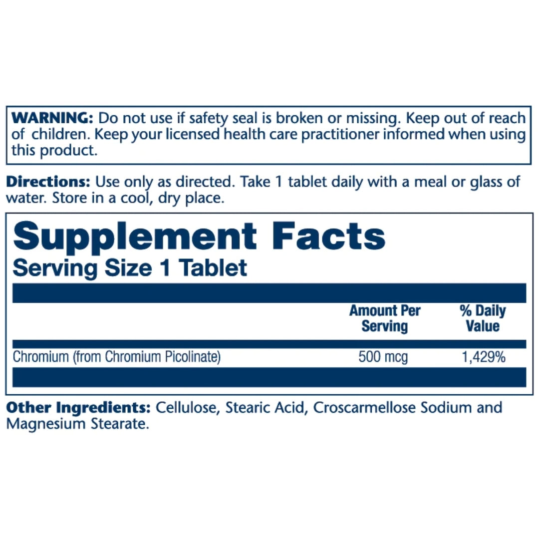Chromium Picolinate 500mcg - Medaid International