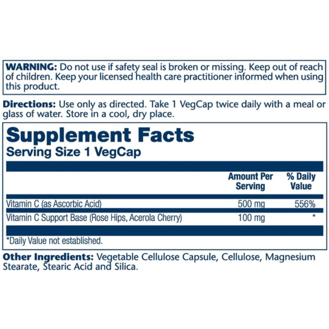 Vitamin C With Rose Hips & Acerola 500mg - Medaid International
