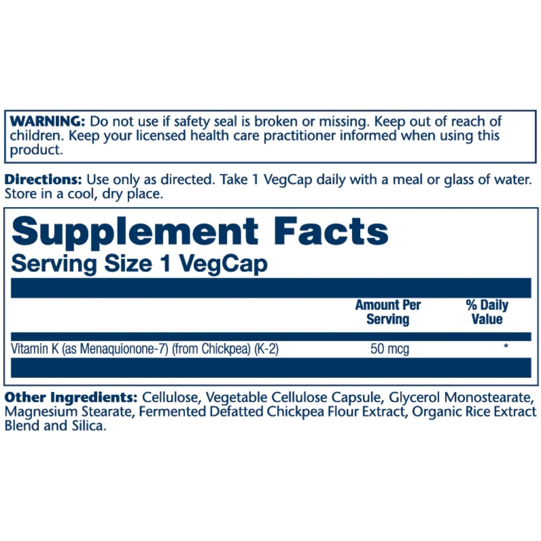 Vitamin K-2 Menaquinone-7 50mcg - Medaid International