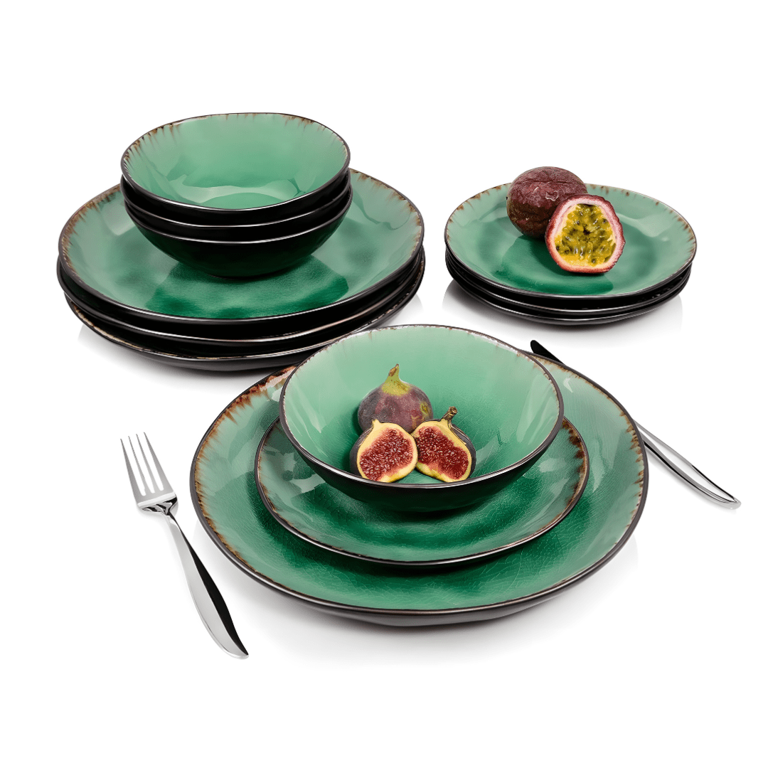 Palm Beach 12-Piece Ceramic Dinnerware Set