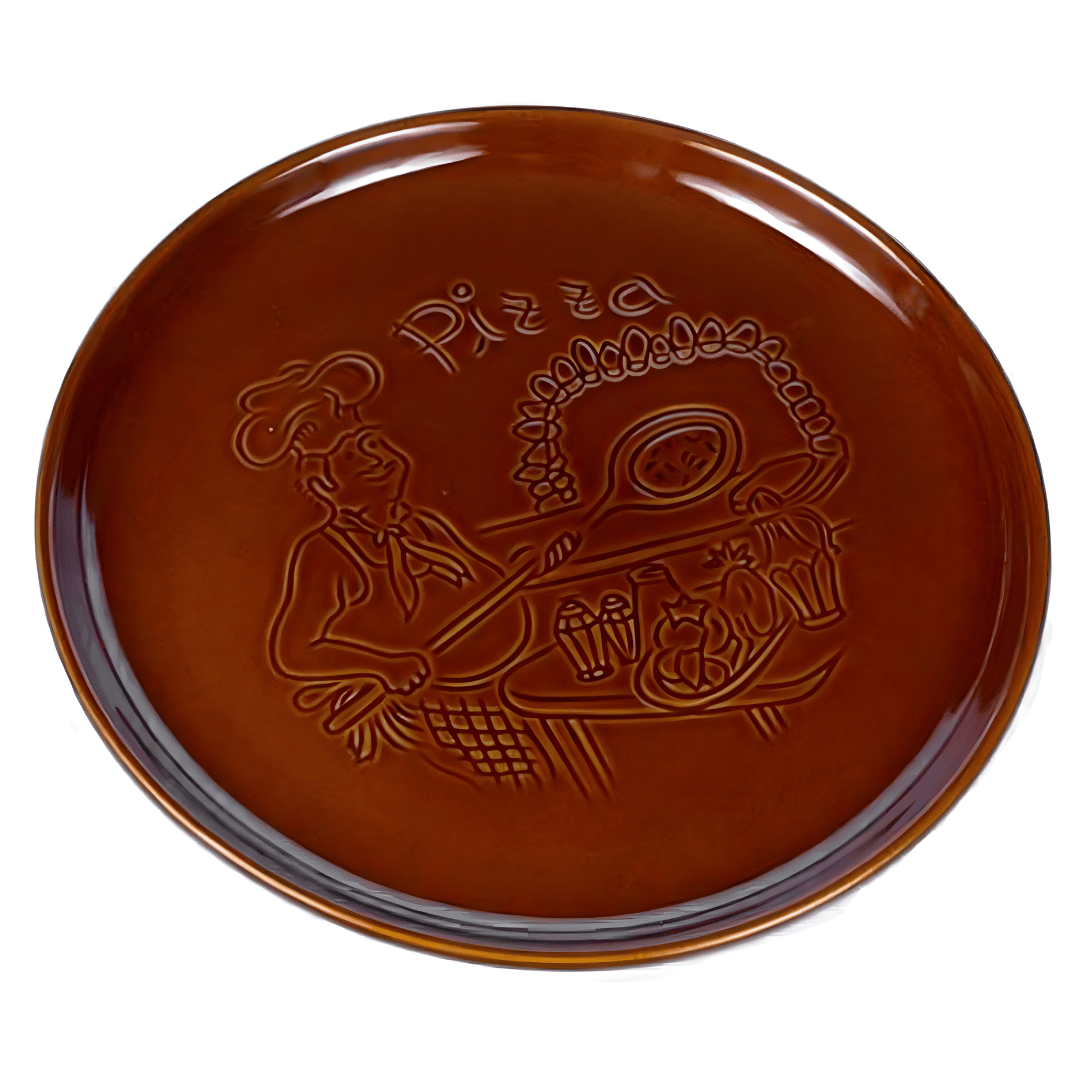 Premium Stoneware Pizza Plate (30cm) – Heat-Retaining Refractory Ceramic
