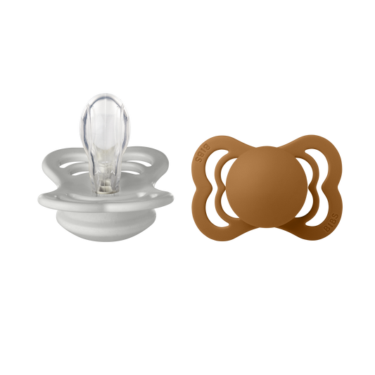 BIBS SUPREME 2 PACK SILICONE S1 HAZE/CAR