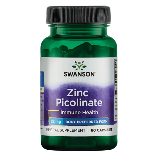 Swanson Zinc Picolinate 22mg Mineral Supplement, 60 Tablets