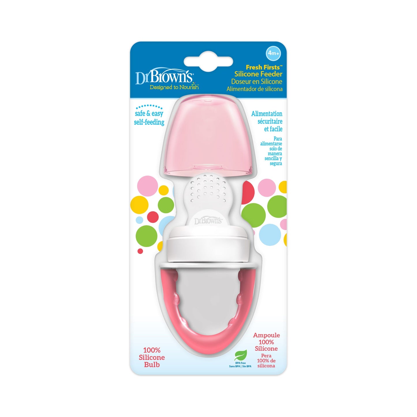 Dr. Brown's Fresh Firsts Pink Silicone Feeder