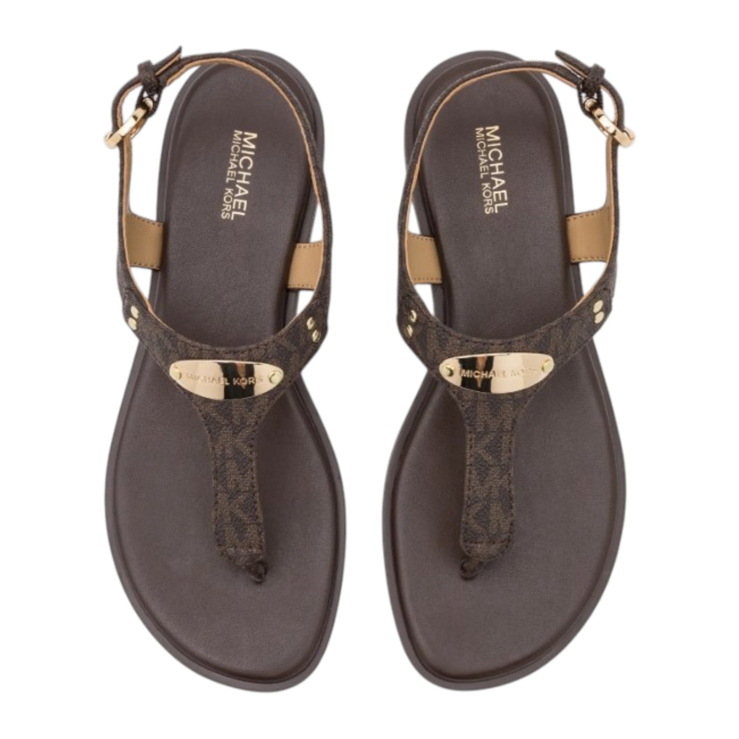 Women's Logo Designed Sandals,Dark Brown