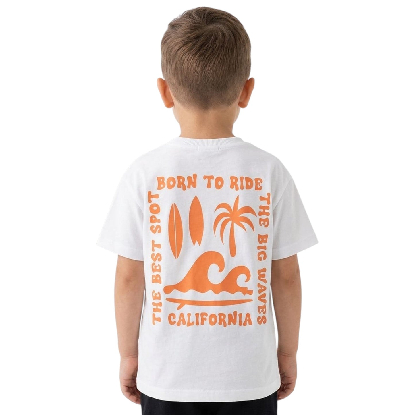 Kids Boy's Printed Back Top,White