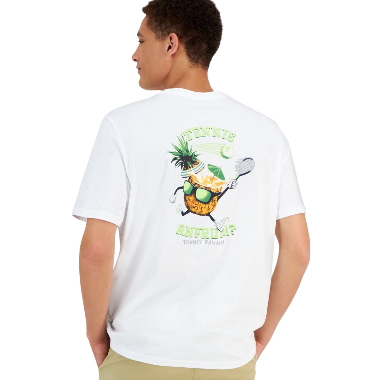 Men's Back Printed Top,White