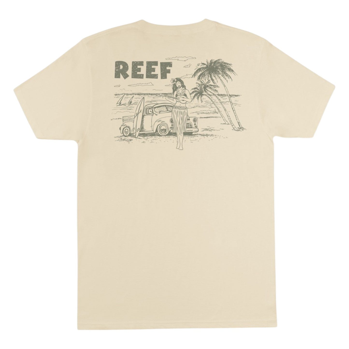 Men's Back Printed Top,Beige