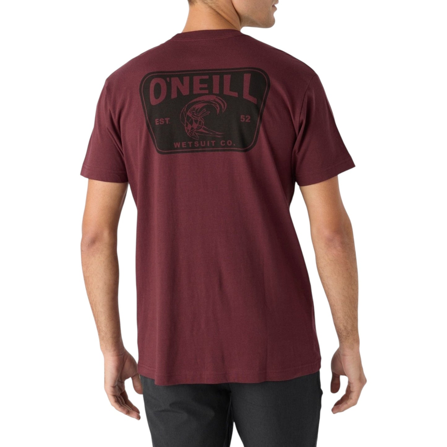 Men's Back Printed Top,Burgundy