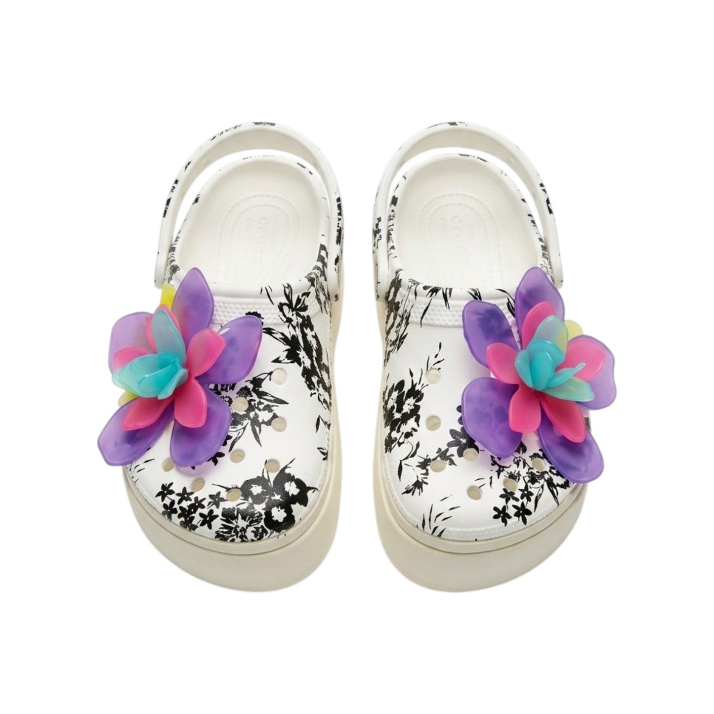 Women's Floral Slipper,White