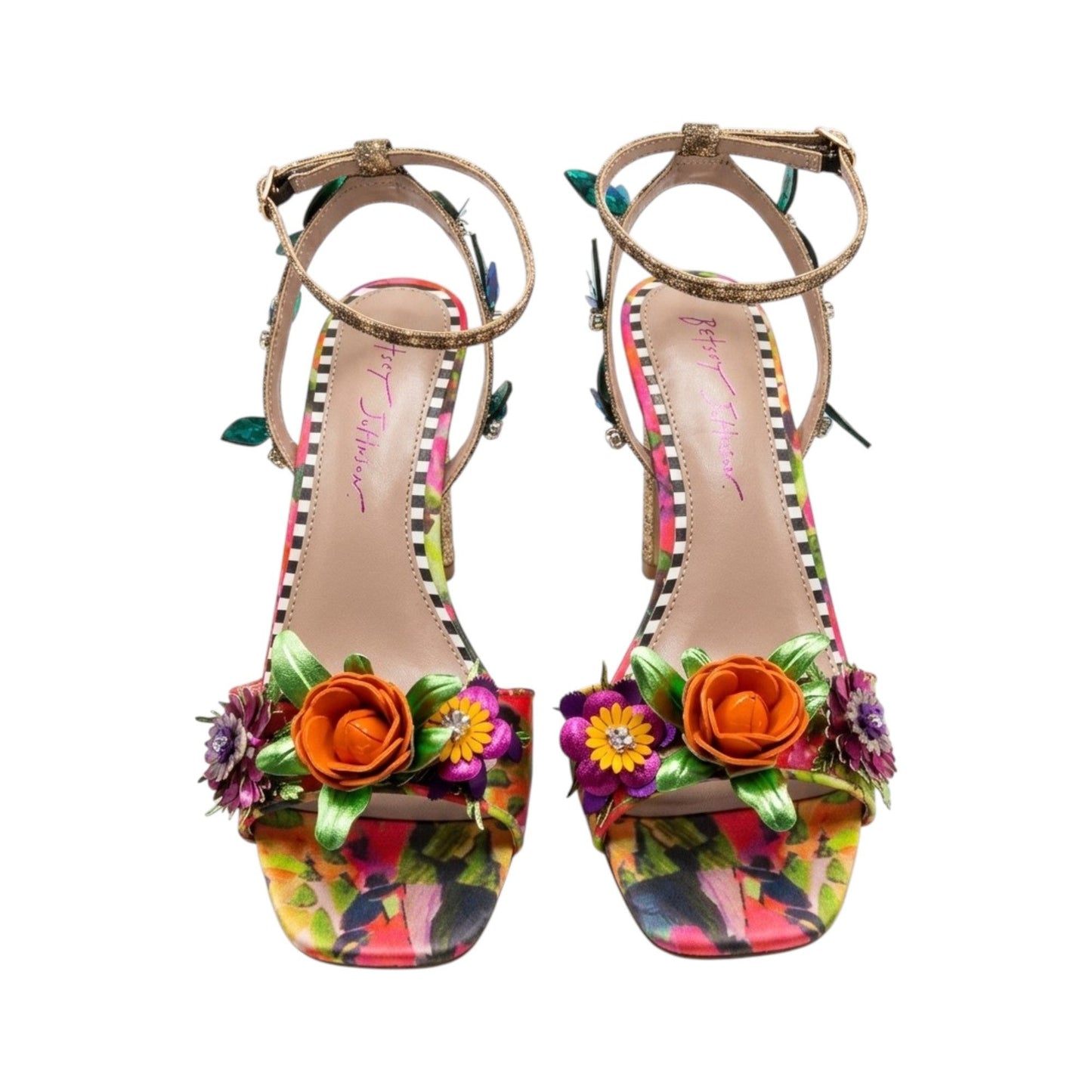 Women's Floral Designes Heeled Shoes,Multi