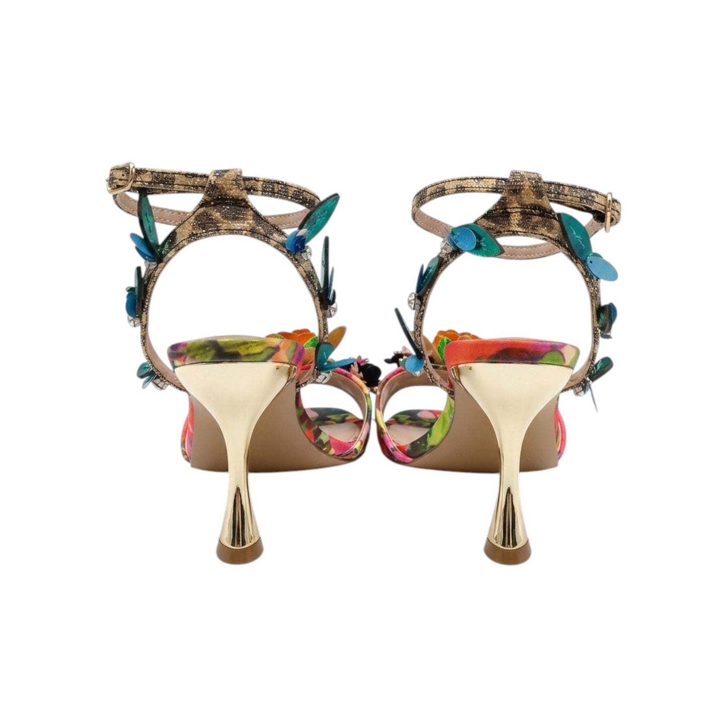 Women's Floral Designes Heeled Shoes,Multi