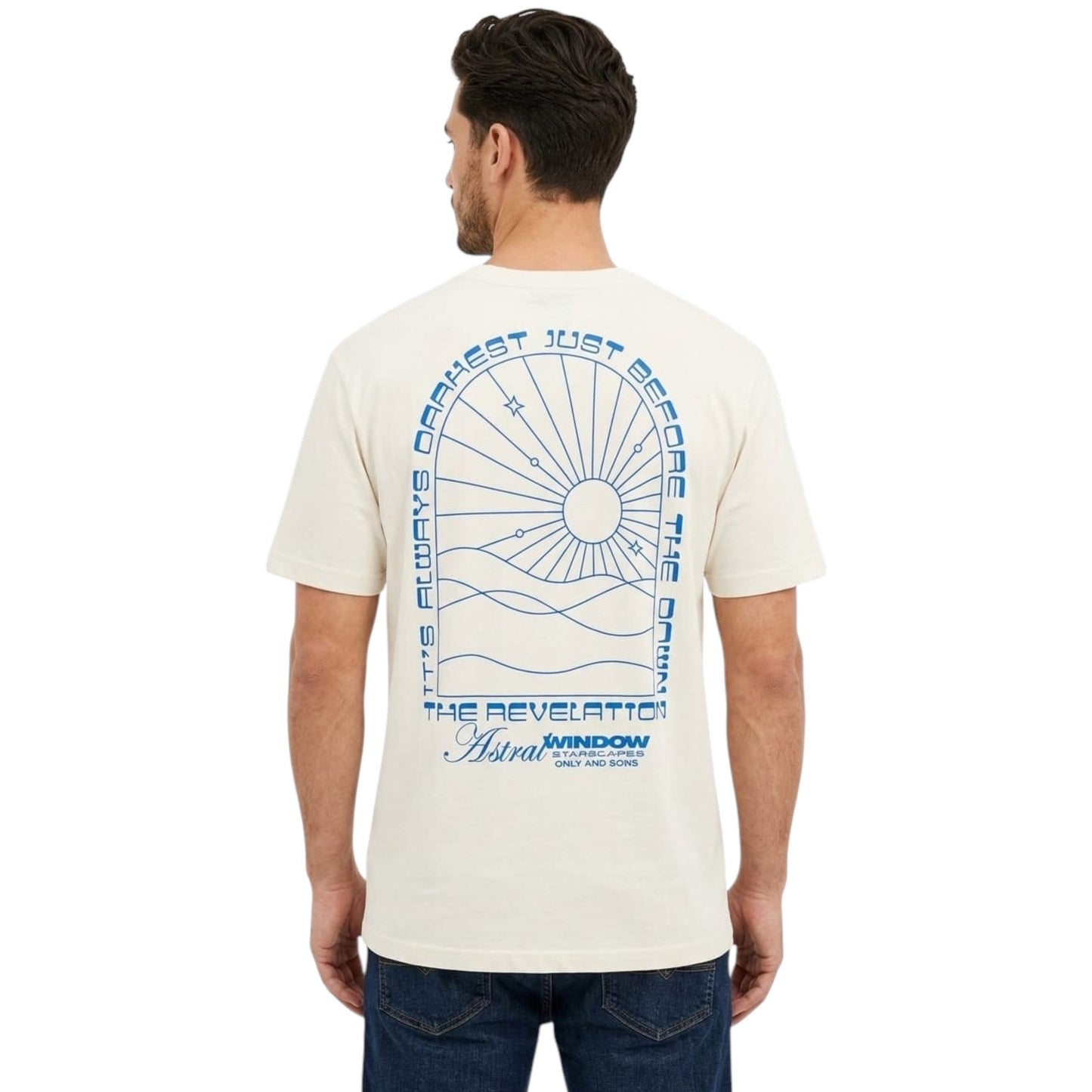 Men's Printed Top,Light Beige