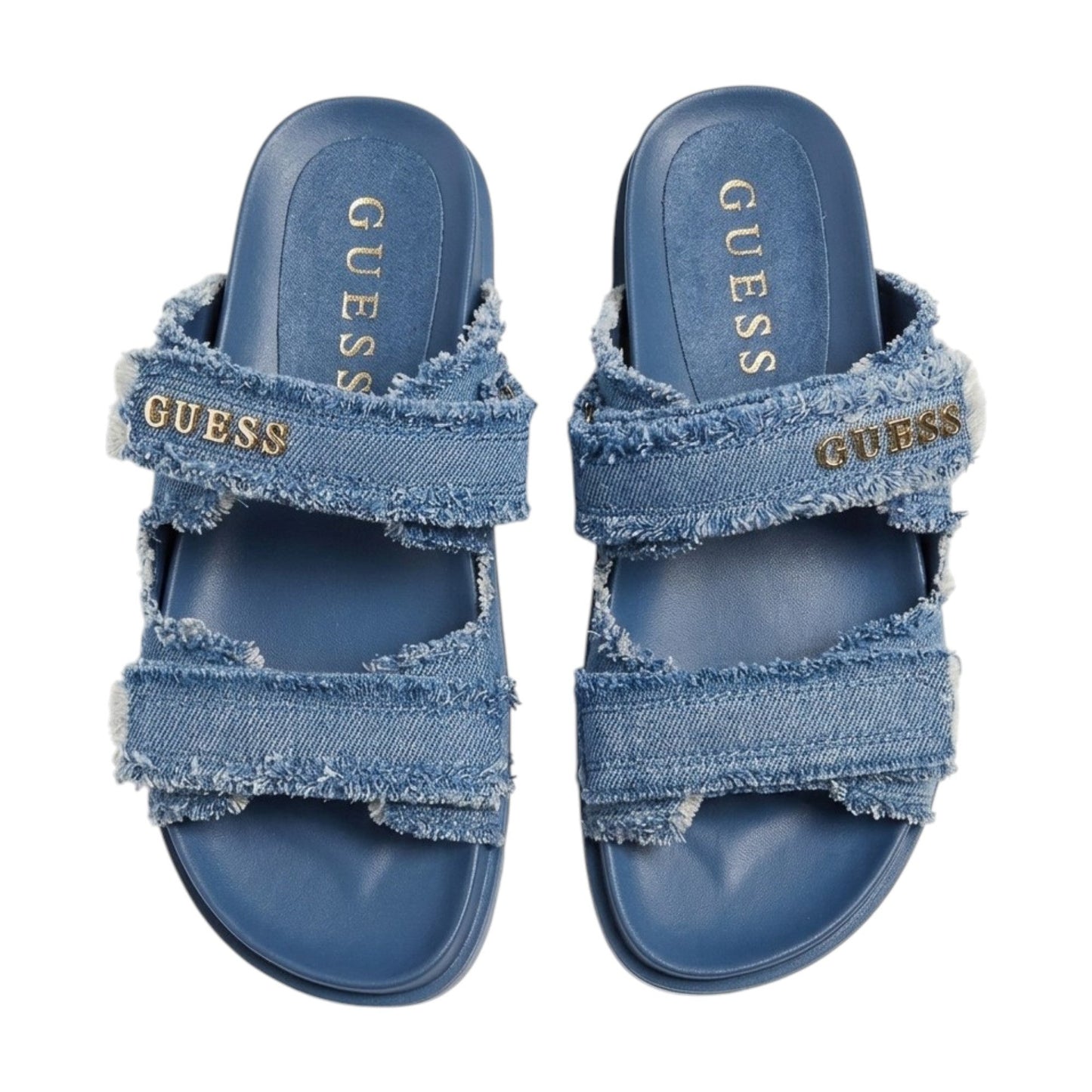 Women's Textured Denim Slippers,Dusty Blue