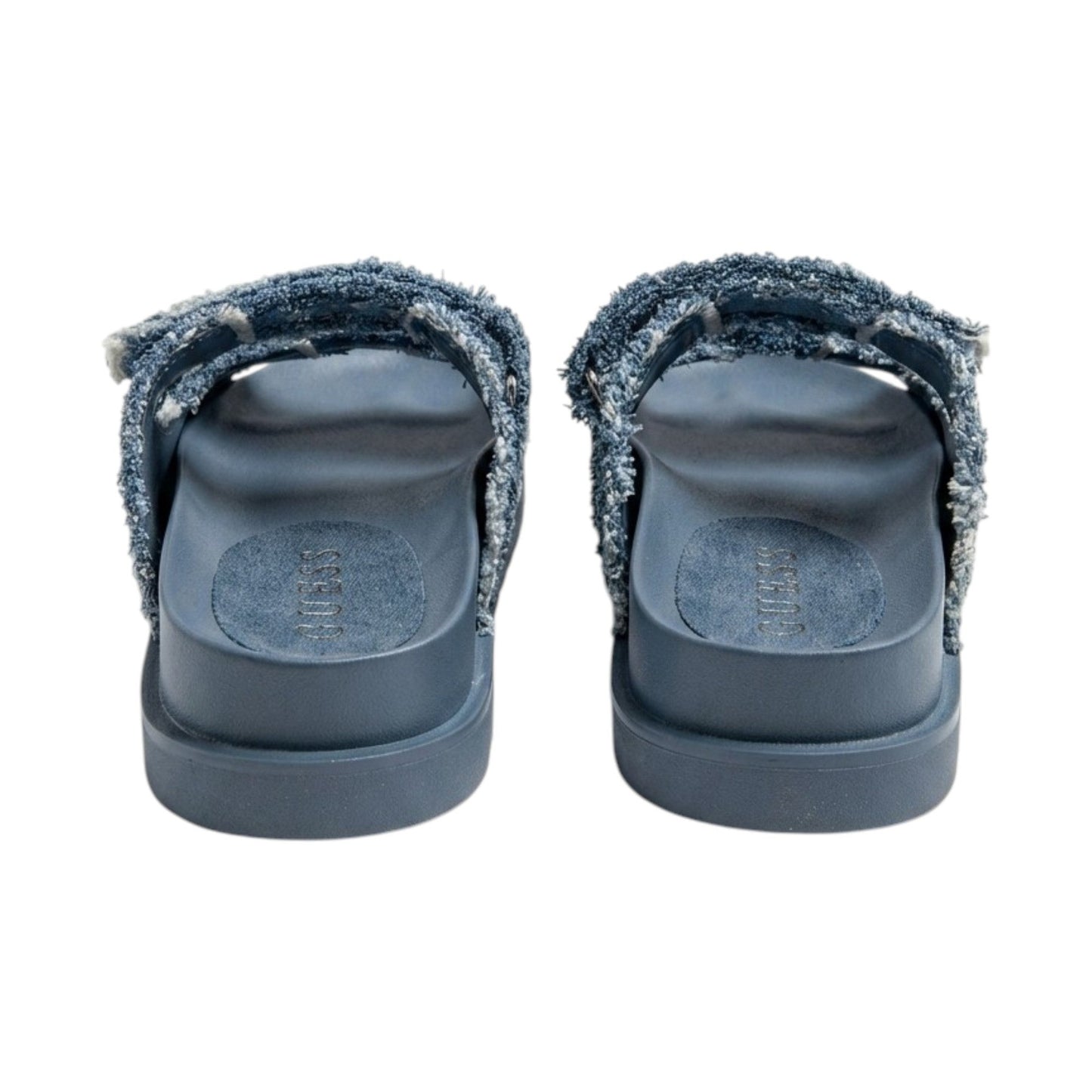 Women's Textured Denim Slippers,Dusty Blue