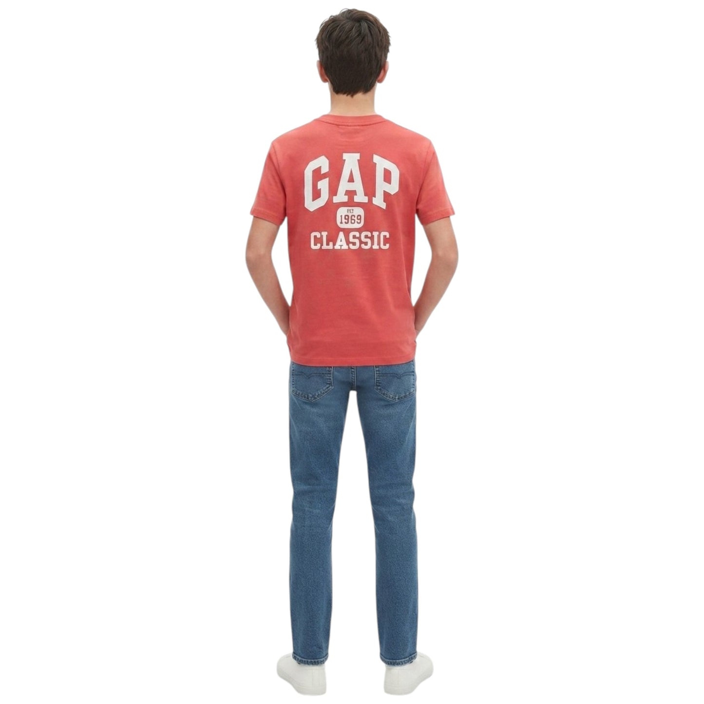 Kids Boy's Brand Logo Printed Top,Light Red