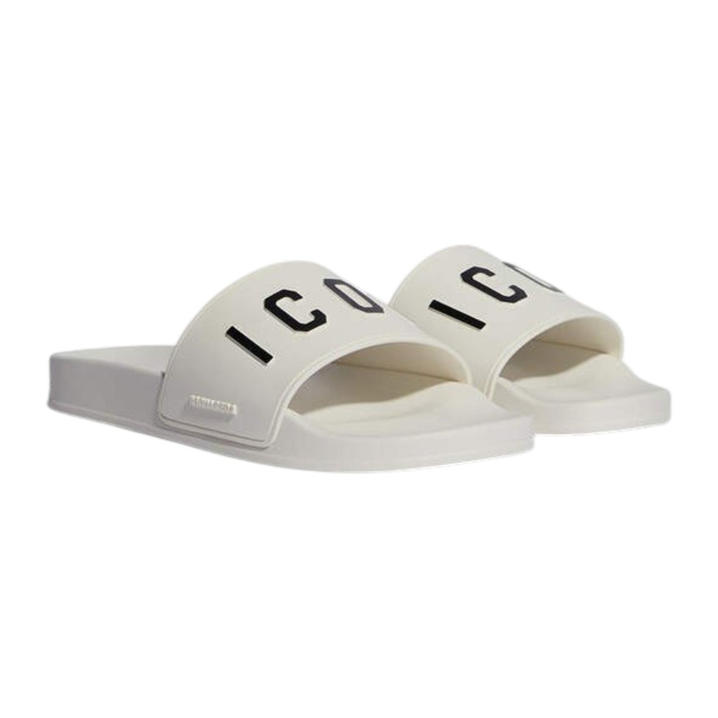 Men's Logo Patched Slippers,Off White