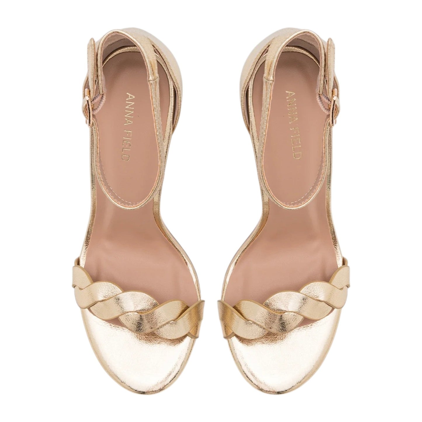 Women's Plain Heeled Shoes,Gold